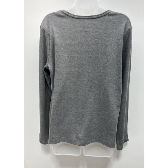 Croft & Barrow Classic Tee Holiday T-Shirt Tee Gray w Cardinal Bird Medium - Picture 2 of 7